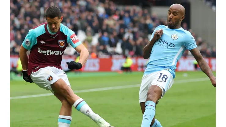 Foto de Javier Hernández en el West Ham.