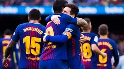 AMIGOS DEL FÚTBOL. Suárez y Messi se funden en un abrazo tras un gol del Barcelona (Foto: Getty).