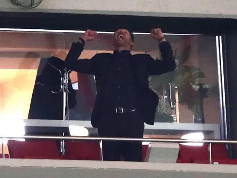 Simeone festejó en el palco como si fuera el rey del mundo
