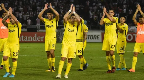 Foto de los jugadores de Boca ayer ante Alianza Lima.