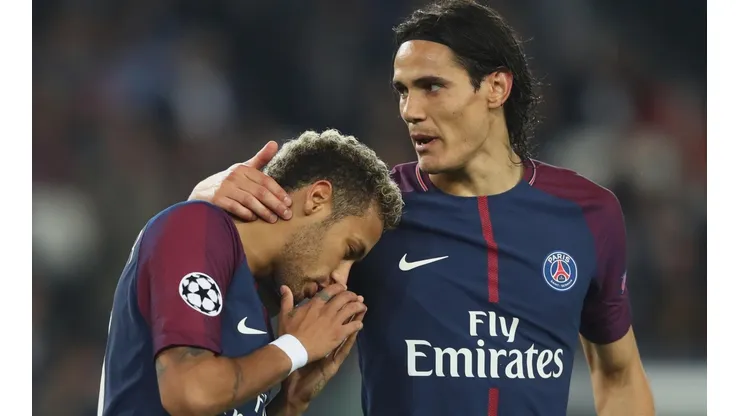 Foto de Edinson Cavani junto a Neymar.