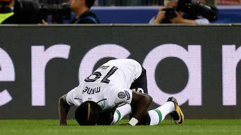 FESTEJO DE GOL. Antes del taco, Mané ya le había marcado a la Roma en el Olímpico (Foto: Getty).