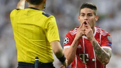 Foto de James Rodríguez en el Santiago Bernabéu.