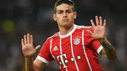 PERDÓN, MADRID. La reacción de James después de anotarle al Real Madrid con Bayern Múnich (Foto: Getty).