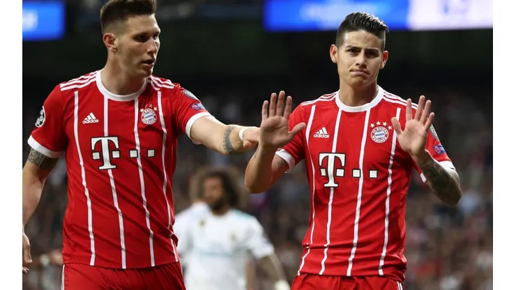 Foto de James Rodríguez en su gol en el Santiago Bernabeu.