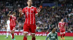 PERDÓN, MADRID. La reacción de James después de anotarle al Real Madrid con Bayern Múnich (Foto: Getty).