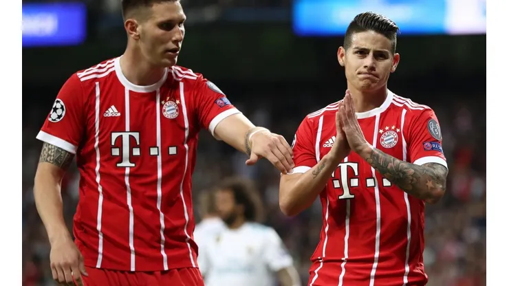 Foto de James Rodríguez ante el Real Madrid en el Bernabeu.