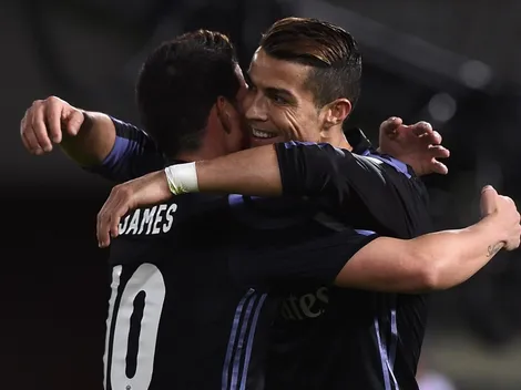 Reencuentro: el abrazo entre James y Cristiano Ronaldo