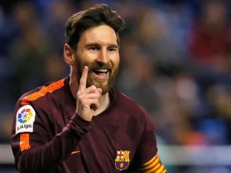 La felicidad de Messi en los festejos del Barcelona