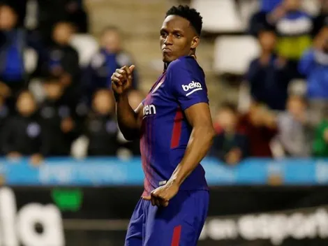 Yerry Mina no jugó, pero igual celebró con todo