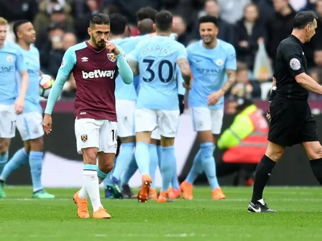West Ham hizo los dos goles... Para que esté ganando el City