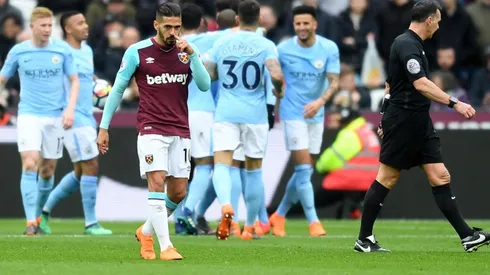 West Ham hizo los dos goles... Para que esté ganando el City