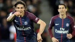 Edinson Cavani celebra un tanto en Paris Saint-Germain.