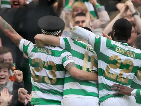 Vale todo: Celtic celebró la goleada ante Rangers con gorro de policía