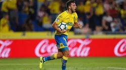 Foto de Calleri festejando un gol en Las Palmas.