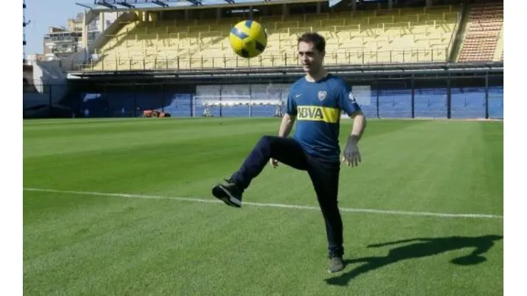 Berlín tuvo tiempo para hacer jueguito en la cancha de Boca.