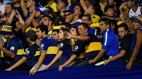 Los hinchas de Boca en la Bombonera ante Palmeiras.