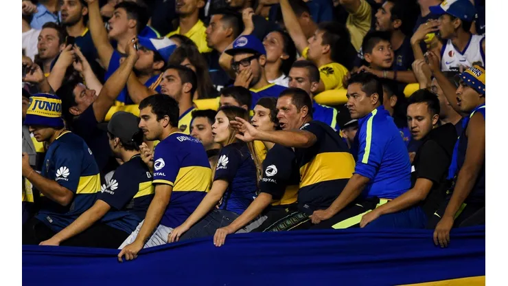 Los hinchas de Boca en la Bombonera ante Palmeiras.