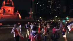 Festejo violento de Chivas en el Ángel de la Independencia.