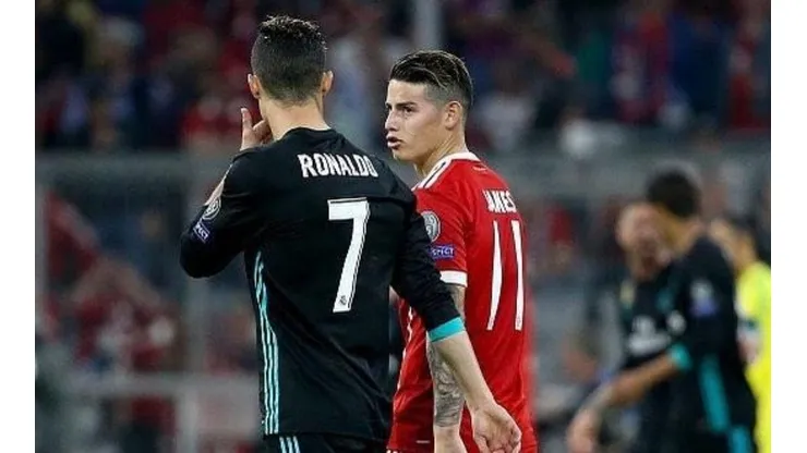 Foto del encuentro entre James Rodríguez y Cristiano Ronaldo.