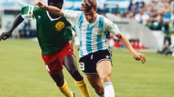 Claudio Caniggia frente a Camerún en el Mundial de Italia 1990.