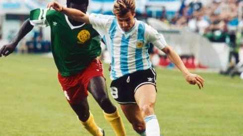 Claudio Caniggia frente a Camerún en el Mundial de Italia 1990.