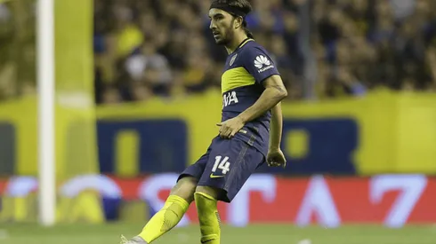 Sebastián Pérez con la camiseta de Boca.
