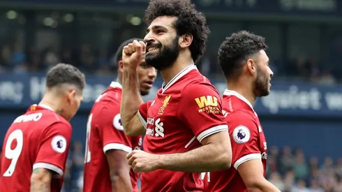 Mohamed Salah jugando con Liverpool.