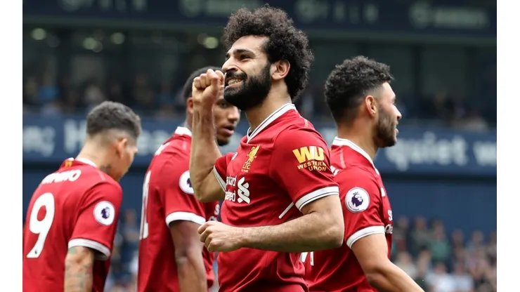 Mohamed Salah jugando con Liverpool.