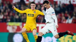 Lenglet con la camiseta de Sevilla.