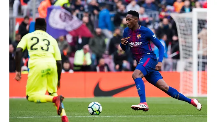 Foto de Yerry Mina, jugador de Barcelona.