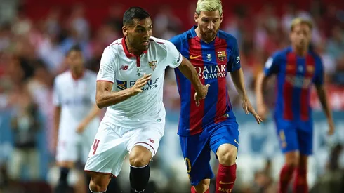 Foto de Gabriel Mercado junto a Lionel Messi.