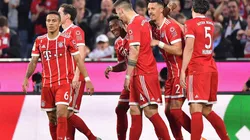 LOS REYES DE ALEMANIA. Bayern Múnich celebra su gol en el Allianz Arena por la Bundesliga (Foto: Getty).