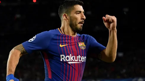 Foto de gol de Luis Suárez ante Valencia.