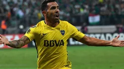 SILENCIO ALLIANZ PARQUE. El festejo de Carlos Tevez tras su gol ante Palmeiras (Foto: Getty).