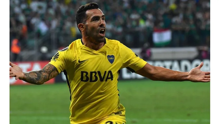 SILENCIO ALLIANZ PARQUE. El festejo de Carlos Tevez tras su gol ante Palmeiras (Foto: Getty).