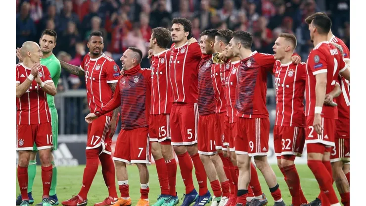 Los jugadores de Bayern Munich celebrando un triunfo.