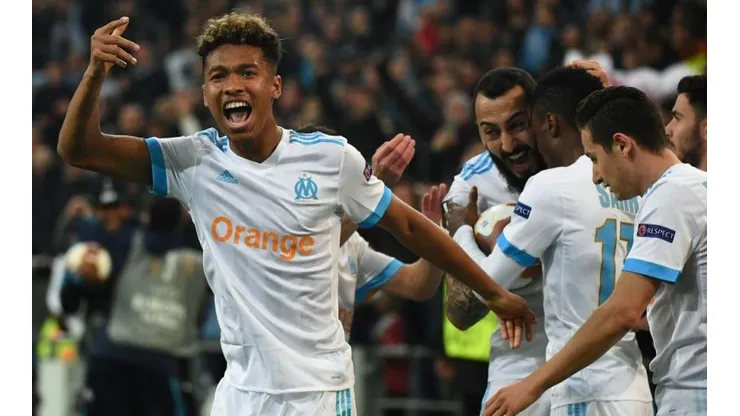 A SEMIS. Olympique de Marsella celebra el triunfo contra RB Leipzig.