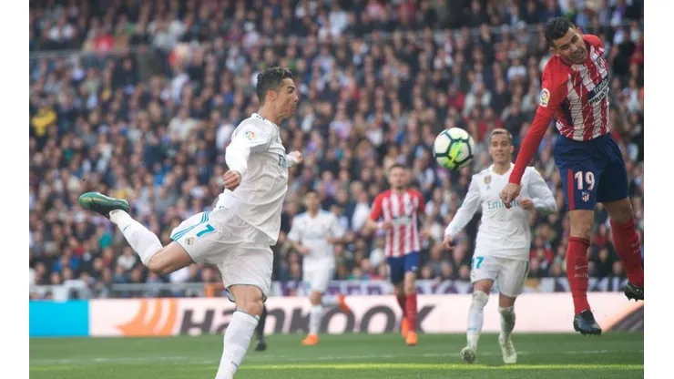 Cristiano Ronaldo y su tanto ante Atlético Madrid.
