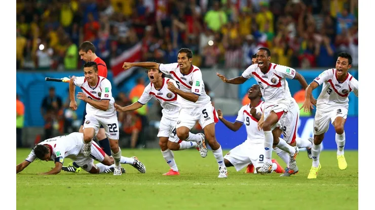 A CUARTOS. El desahogo de Costa Rica tras el penal de Umaña contra Grecia (Foto: Getty).