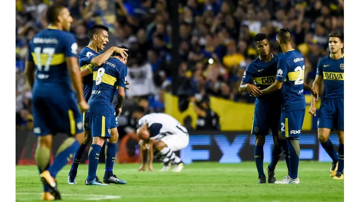 NOCHE DE COPA. El equipo titular de Boca en el encuentro contra Junior por la Copa Libertadores (Foto: Getty).