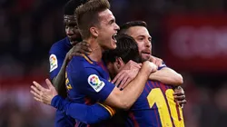 Messi celebra su segunda conquista.