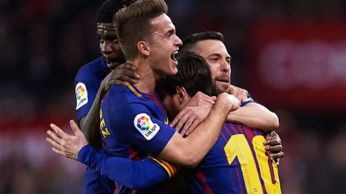 Messi celebra su segunda conquista.