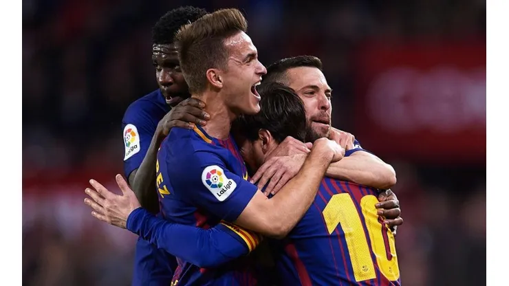 Messi celebra su segunda conquista.