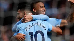 ¿CELEBRAN EL TÍTULO? Agüero y Gabriel Jesús, las dos figuras del ataque del Manchester City (Foto: Getty).