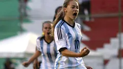GRITO ALBICELESTE. Banini es una de las grandes figuras del fútbol femenino argentino.
