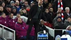 MALA NOCHE. La cara de Pep Guardiola lo dice todo en la derrota contra Liverpool (Foto: Getty).