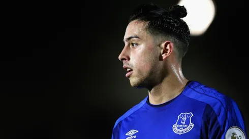 Funes Mori con los colores de Everton.