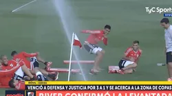 Los grifos sorprendieron a los jugadores de River en pleno entrenamiento