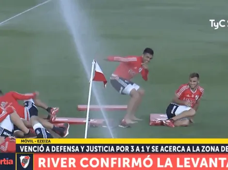 Los grifos sorprendieron a los jugadores de River en pleno entrenamiento